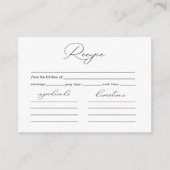 茶の時間フローラブライダルシャワーレシピ エンクロージャーカード (正面)