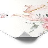 茶の時間ブライダルシャワー標識 ポスター (角)