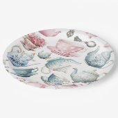 茶の時間ヴィンテージパターン紙プレート ペーパープレート (アングル)