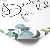 茶の時間赤面花模様書ベビーの標識 ポスター (角)