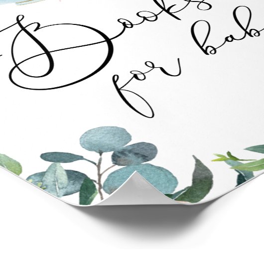 茶の時間赤面花模様書ベビーの標識 ポスター (角)