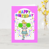 茶の最も最高のなチアリーダーのためのハッピーバースデー カード (黄色い花)