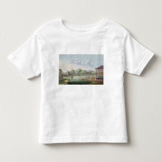 茶の木枠を運びます(w/c紙で) トドラーTシャツ (正面)