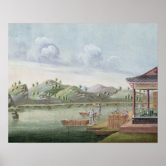 茶の木箱の輸送(紙付き) ポスター (正面)