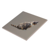 茶の色合いのタビーキャット タイル (側面)