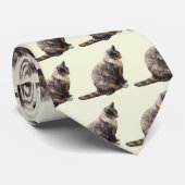 茶の色合いのタビーキャット ネクタイ (ロール)