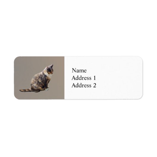 茶の色合いのタビーキャット ラベル (正面)