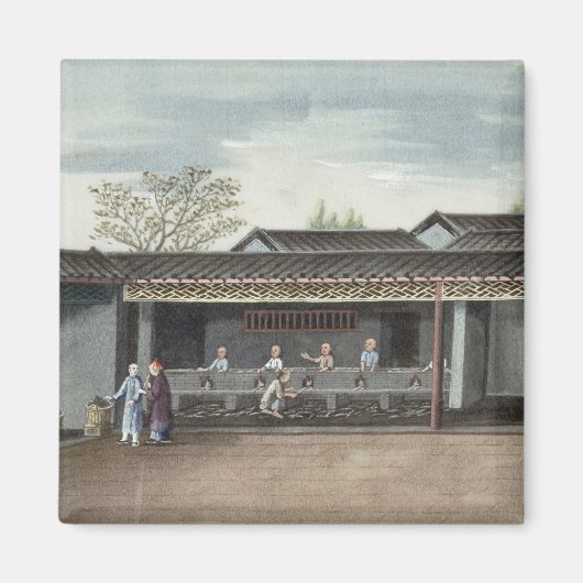 茶の葉乾燥(紙付き) マグネット (正面)