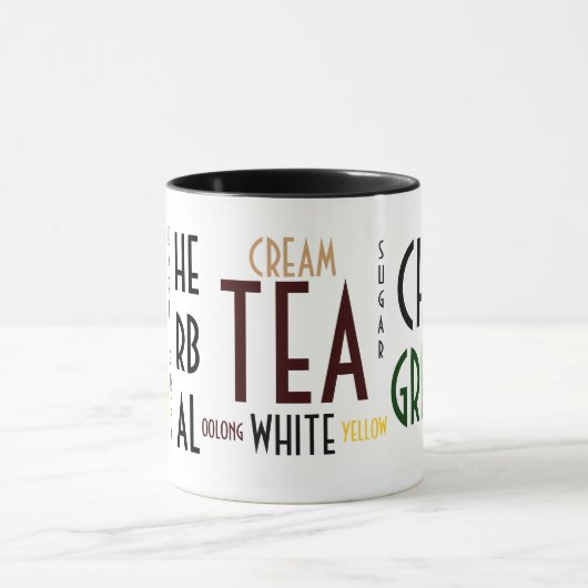 茶はコラージュのマグを言い表わします マグカップ (中央)