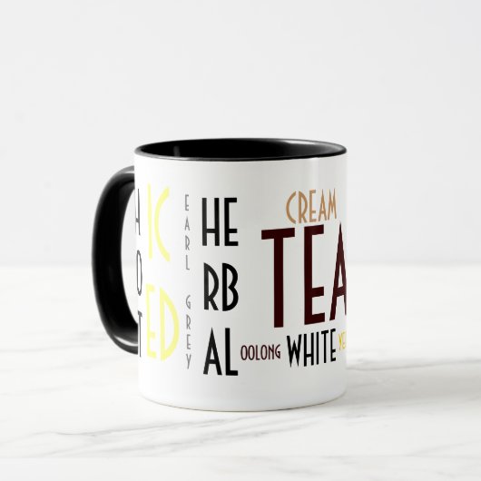 茶はコラージュのマグを言い表わします マグカップ (正面左)