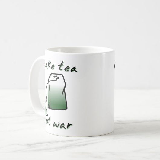 茶をユーモアおもしろマグカップの戦わせません コーヒーマグカップ (正面左)