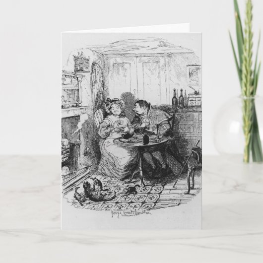 茶を取っているBumble氏およびCorney夫人 カード (正面)