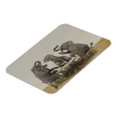 茶を持つゾウパーティー マグネット (左側)