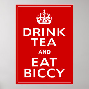 茶を飲み、Biccyの~のイギリスのおもしろいを食べて下さい ポスター