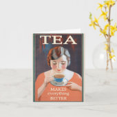 茶を飲むと何事も上手になる カード (黄色い花)