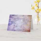 茶を飲むと何事も上手になる | グリーティングカード (黄色い花)