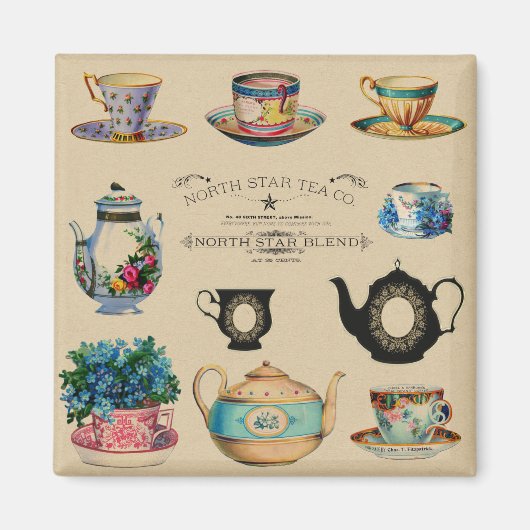 茶を飲むと何事も上手になる マグネット (正面)