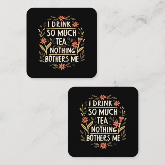 茶を飲んでも何の煩いもせぬ スクエア名刺 (正面/裏面)