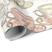 茶エレガントパーティー包装紙 ラッピングペーパー (ロールコーナー)