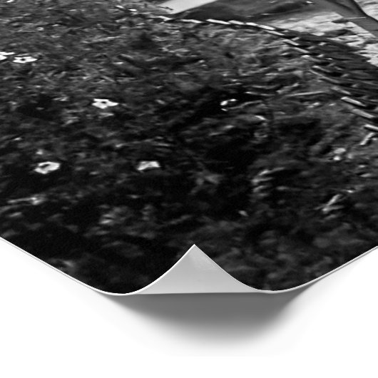 茶エレガントパーティー白黒ヴィンテージ ポスター (角)