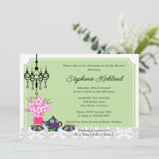 茶エレガントパーティー 招待状 (スタンド正面)