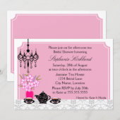 茶エレガントパーティー 招待状 (正面/裏面)