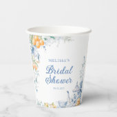 茶エレガントモダンパーティーブライダルシャワー 紙コップ (裏面)