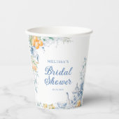 茶エレガントモダンパーティーブライダルシャワー 紙コップ (正面)