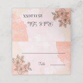 茶エレガント花パーソナライズされた結婚のテーブル プレイスカード (外部開封)