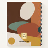 茶オレンジ レトロパターン ビジネス ロゴ ノートブック (裏面)