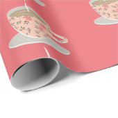 茶カップ・アンド・ソーサーの包装紙 ラッピングペーパー (ロールコーナー)