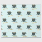 茶カップ・アンド・ソーサーの包装紙 ラッピングペーパー (フラット)