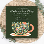 茶カラフルかわいらし杯 |グリーン誕生日ティーパーティー 招待状<br><div class="desc">招待状この可愛いお茶パーティの招待状。すべてのイベント詳細を追加。</div>