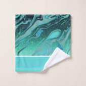 茶グリッターと大理石パーソナライズされた製バスタオルセット バスタオルセット (ウォッシュタオル)