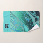 茶グリッターと大理石パーソナライズされた製バスタオルセット バスタオルセット (ハンドタオル)