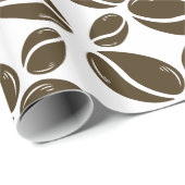 茶コーヒー豆模様包み紙 ラッピングペーパー (ロールコーナー)