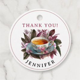 茶スタイリッシュパーティーブルゴーニュフローラチャイ水彩 フェイバータグ