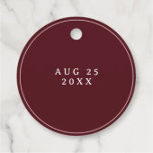 茶スタイリッシュパーティーブルゴーニュフローラチャイ水彩 フェイバータグ (裏面)