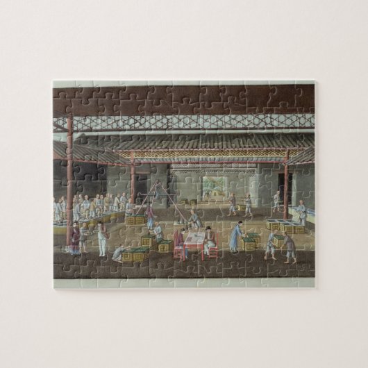 茶ターミナル(絹のグワッシュ) ジグソーパズル (横)