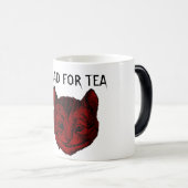 茶チェシャー猫の変形させるマグのための不機嫌 モーフィングマグカップ (正面右)