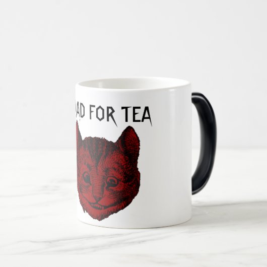 茶チェシャー猫の変形させるマグのための不機嫌 モーフィングマグカップ (正面右)