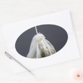 茶バッグつるは飲み物だ 楕円形シール (封筒)