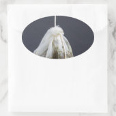 茶バッグつるは飲み物だ 楕円形シール (バッグ)