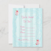 茶バラのカップケーキの招待状 招待状 (裏面)