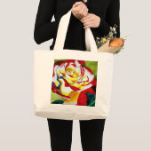 茶バラオリジナル水彩花絵 ラージトートバッグ (正面(商品))