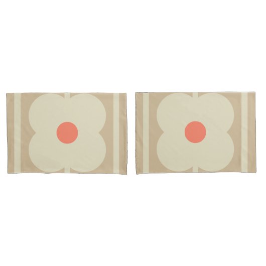 茶バラジャイアントアバカスの花レトロインスパイア- 枕カバー (フロントセット)