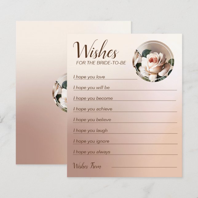 茶バラブライダルシャワーウィッシュゲーム (正面/裏面)