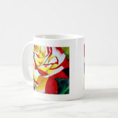 茶バラ水彩オリジナルアートフラワー コーヒーマグカップ (正面左)