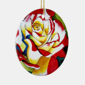 茶バラ水彩オリジナルアートフラワー セラミックオーナメント (右)