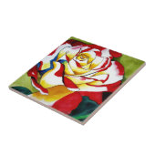 茶バラ水彩オリジナルアートフラワー タイル (側面)